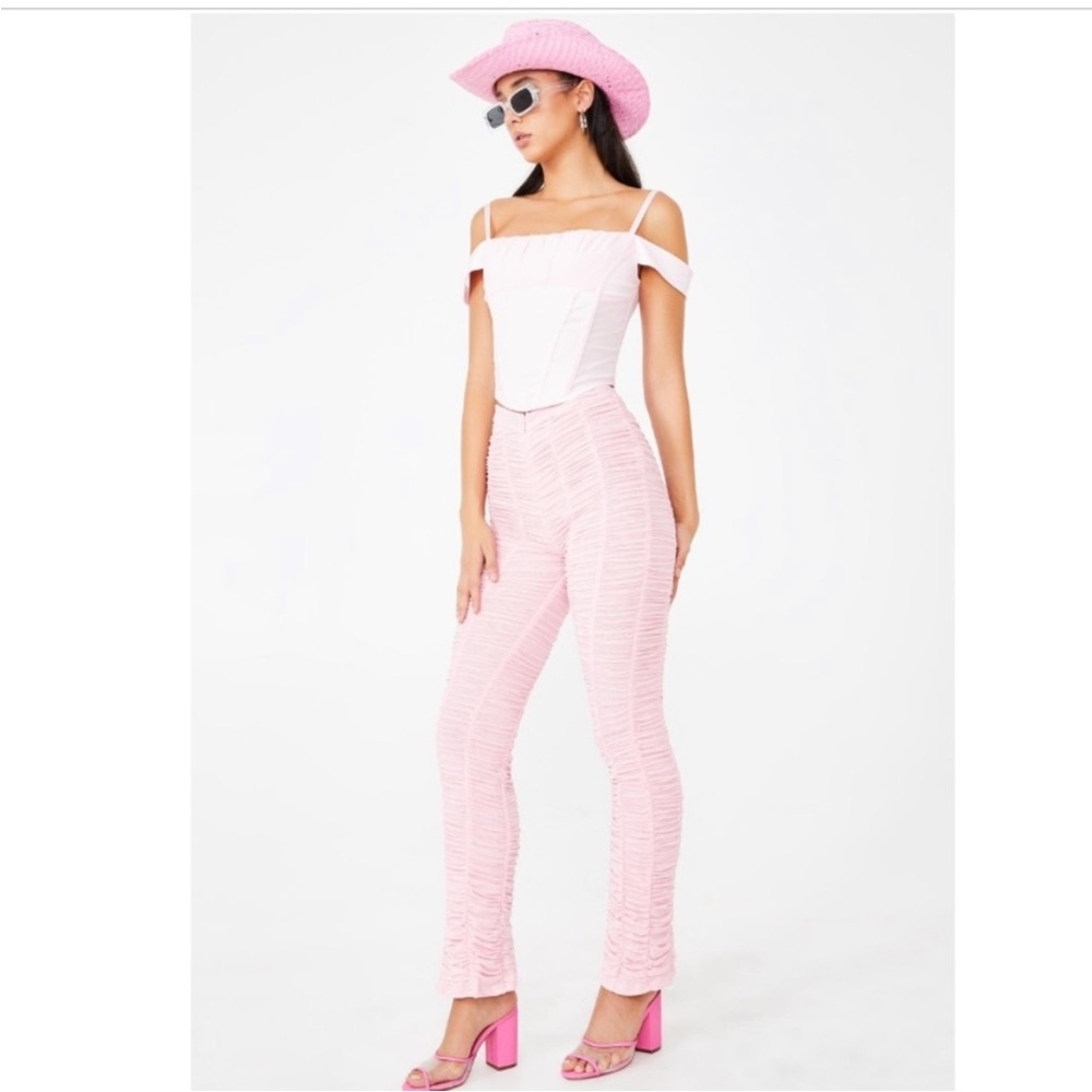I AM GIA • pink ophelia ruched pants sz XS